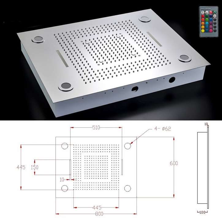 Fontana Sénart Smart Multi Function Ceiling Mount Remote Controlled LED Shower Head