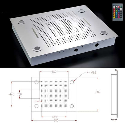 Fontana Sénart Smart Multi Function Ceiling Mount Remote Controlled LED Shower Head