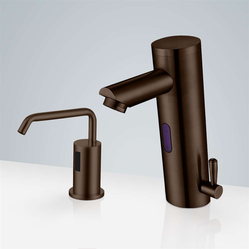 Fontana Sète Motion Sensor Oil Rubbed Bronze Faucet & Automatic Soap Dispenser
