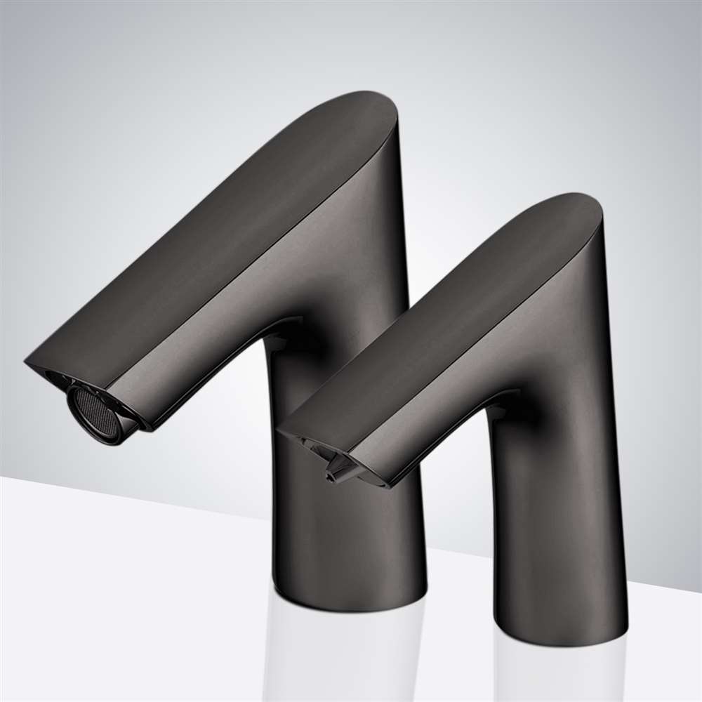 Fontana Sète Touchless Motion Sensor Dark Oil Rubbed Bronze Commecial Faucet and Sensor Deck Automatic Soap Dispenser