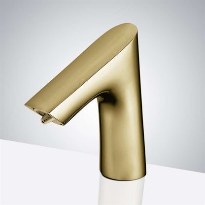 Fontana Sète Touchless Motion Sensor Light Brushed Gold Commecial Faucet and Sensor Deck Automatic Soap Dispenser