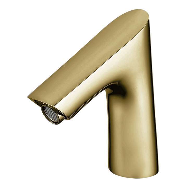 Fontana Sète Touchless Motion Sensor Light Brushed Gold Commecial Faucet and Sensor Deck Automatic Soap Dispenser