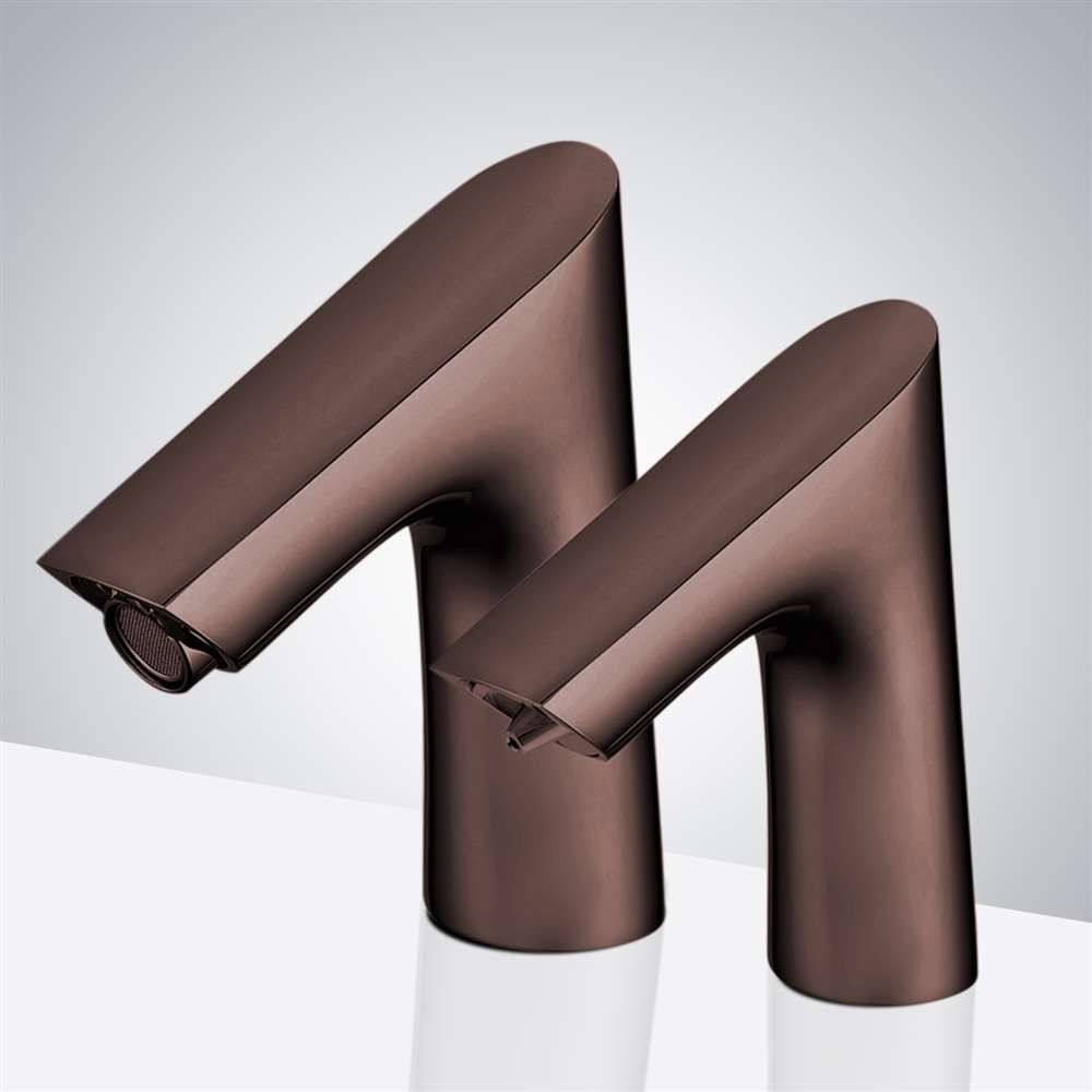 Fontana Sète Touchless Motion Sensor Light Oil Rubbed Bronze Commecial Faucet and Sensor Deck Automatic Soap Dispenser