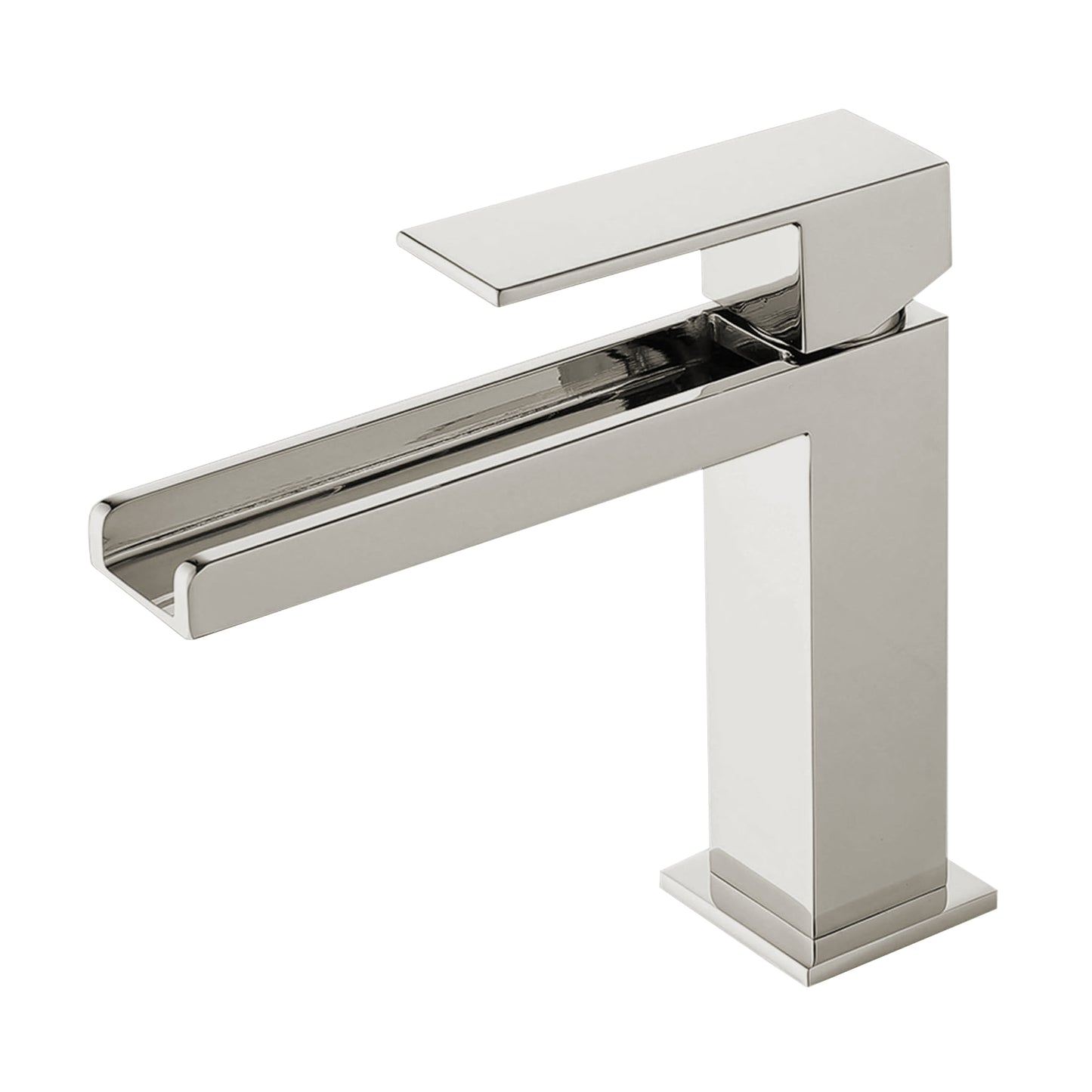 Fontana Seyne 1.2 GPM Thermostatic Waterfall Brushed Nickel Deck Mounted Basin Faucet