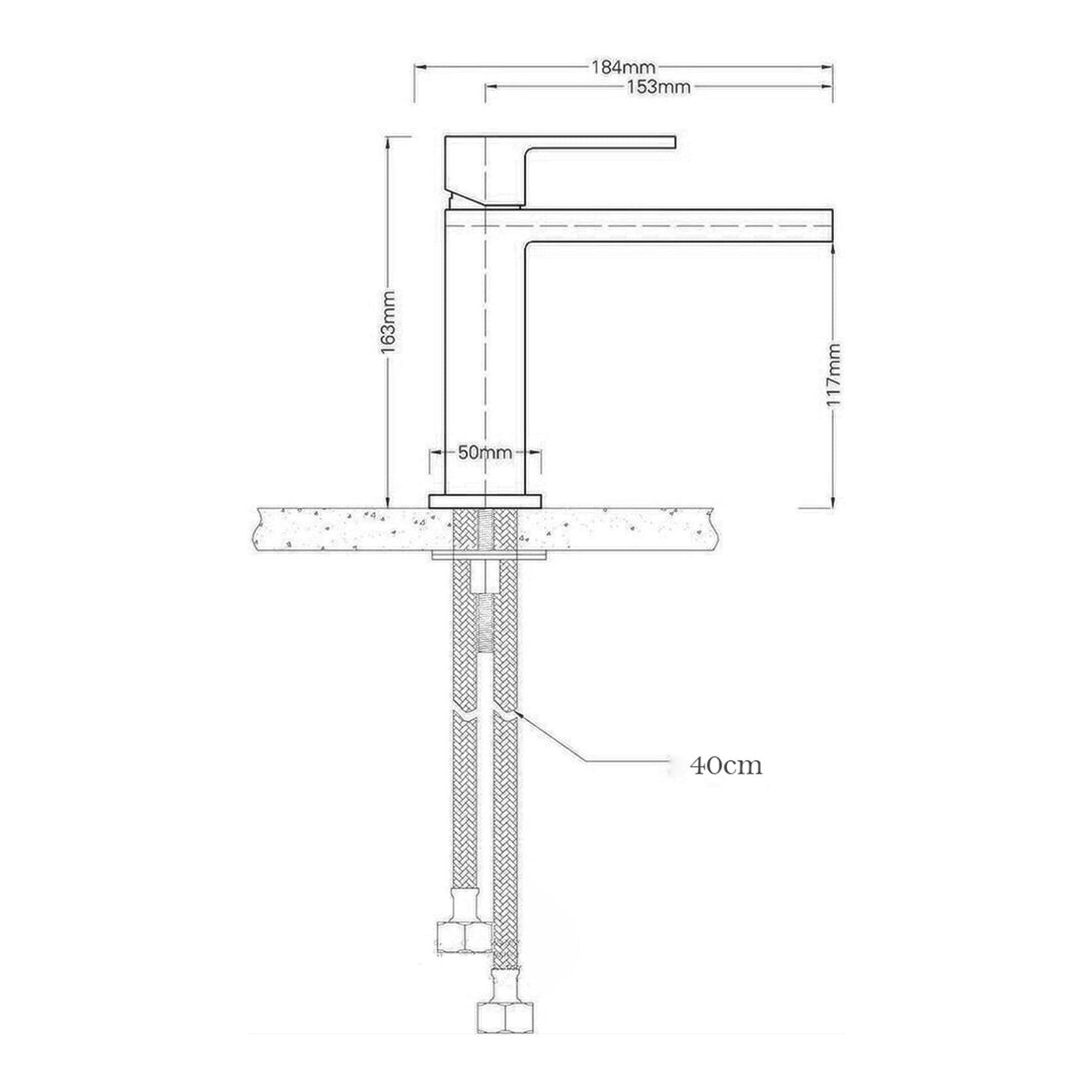 Fontana Seyne 1.2 GPM Thermostatic Waterfall Matte Black Deck Mounted Basin Faucet