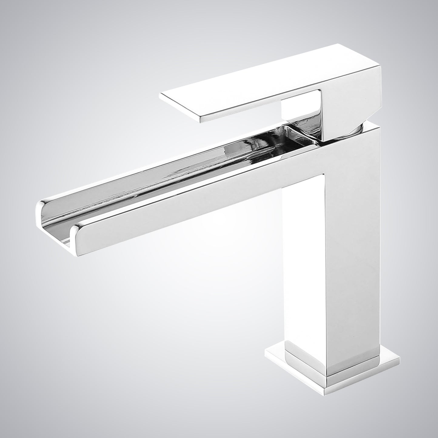 Fontana Seyne 1.2 GPM Thermostatic Waterfall Matte White Deck Mounted Basin Faucet