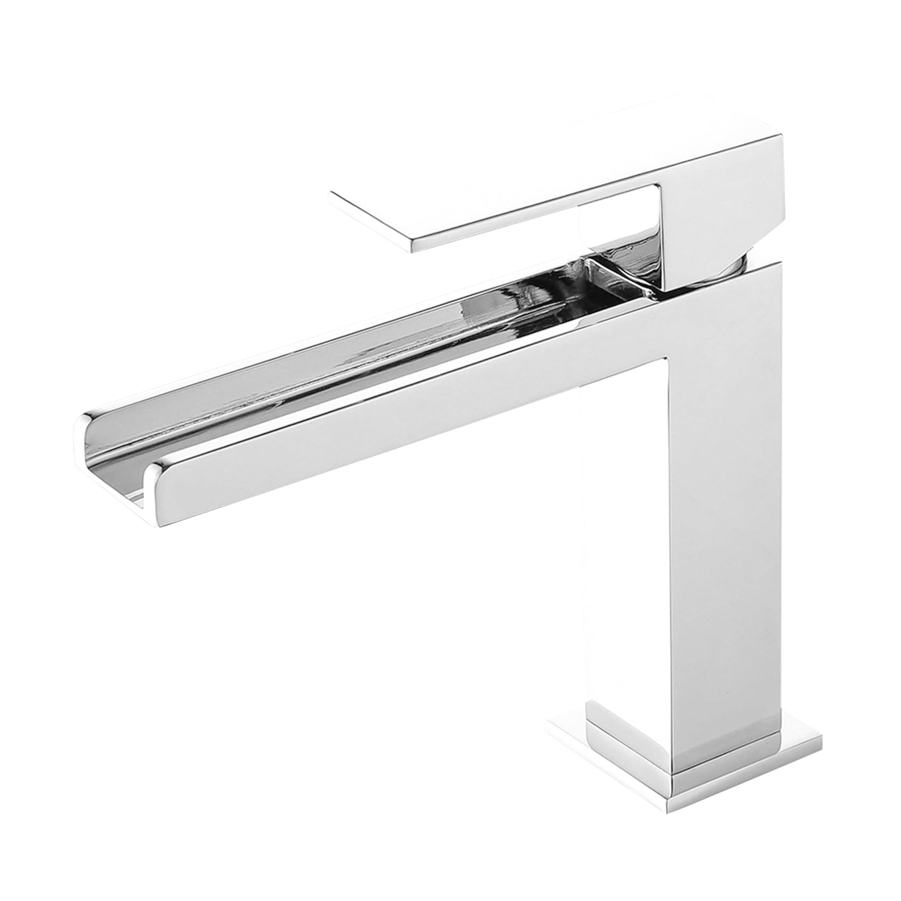 Fontana Seyne 1.2 GPM Thermostatic Waterfall Matte White Deck Mounted Basin Faucet
