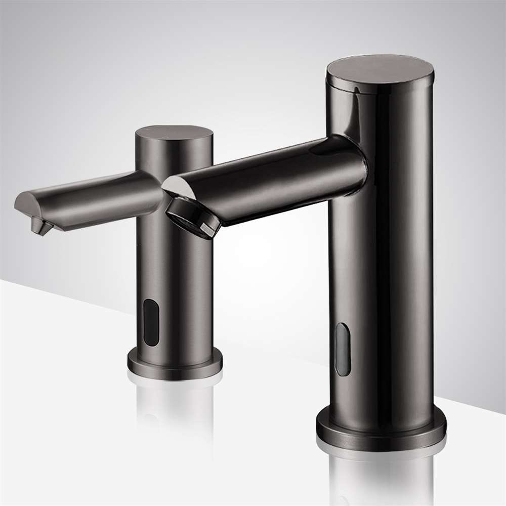 Fontana Solo Automatic Touchless Sensor Matte Black Faucet With Soap Dispenser