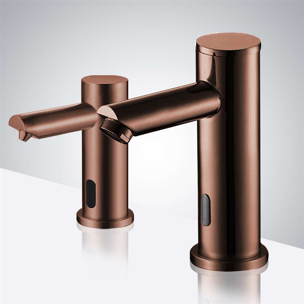 Fontana Solo Automatic Touchless Sensor Oil Rubbed Bronze Faucet With Soap Dispenser