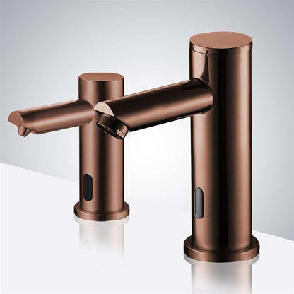Fontana Solo Automatic Touchless Sensor Oil Rubbed Bronze Faucet With Soap Dispenser