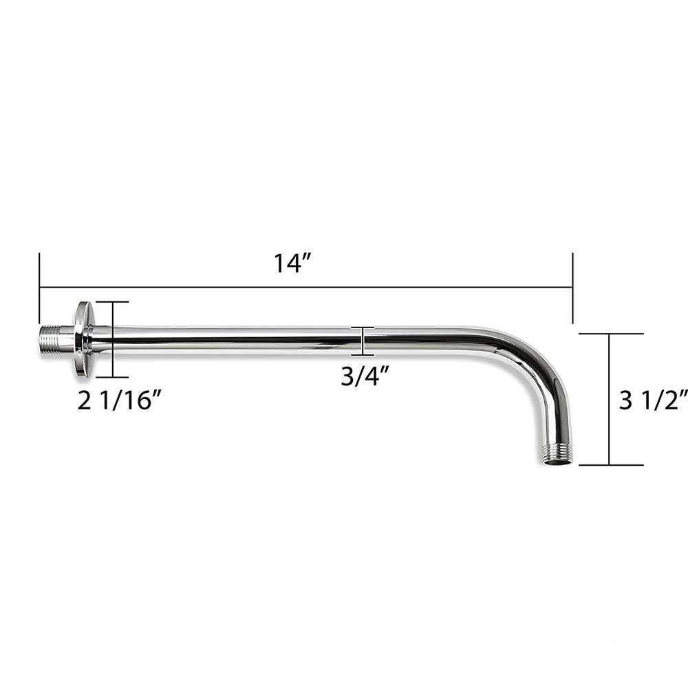 Fontana Spiritus 8" Round Chrome Rain Fall Showerhead With Shower Arm