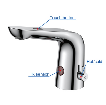 Fontana St. Gallen Motion Sensor Chrome Faucet and Automatic Deck Mount Soap Dispenser