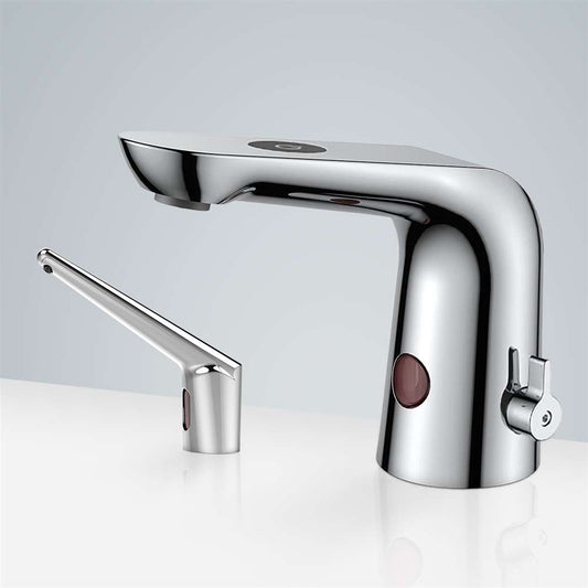 Fontana St. Gallen Motion Sensor Chrome Faucet and Automatic Deck Mount Soap Dispenser