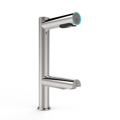 Fontana Stylish Deck Mounted Commercial Touchless Sensor Brushed Nickel Faucet and Hand Dryer