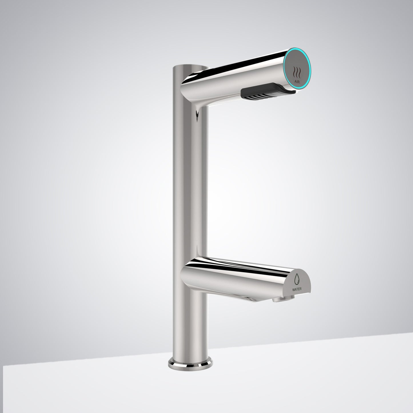 Fontana Stylish Deck Mounted Commercial Touchless Sensor Brushed Nickel Faucet and Hand Dryer