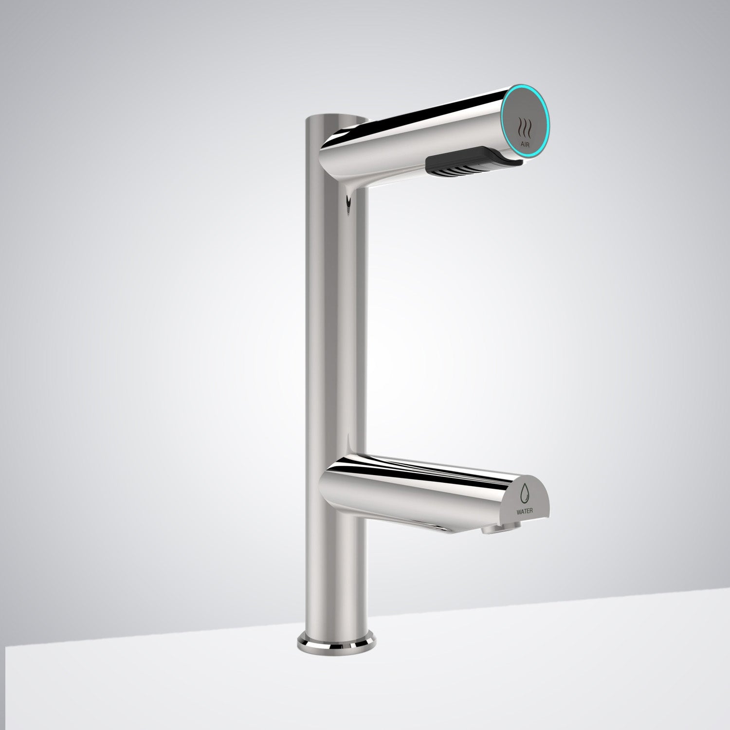 Fontana Stylish Deck Mounted Commercial Touchless Sensor Brushed Nickel Faucet and Hand Dryer