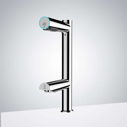 Fontana Stylish Deck Mounted Commercial Touchless Sensor Chrome Faucet and Hand Dryer