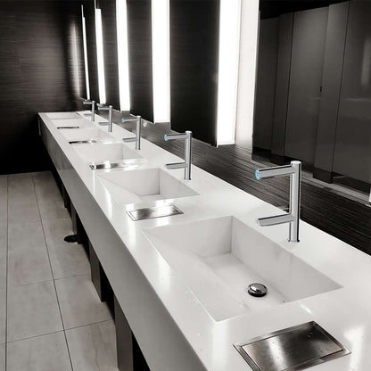 Fontana Stylish Deck Mounted Commercial Touchless Sensor Chrome Faucet and Hand Dryer