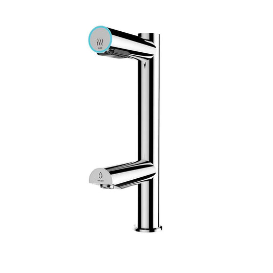 Fontana Stylish Deck Mounted Commercial Touchless Sensor Chrome Faucet and Hand Dryer