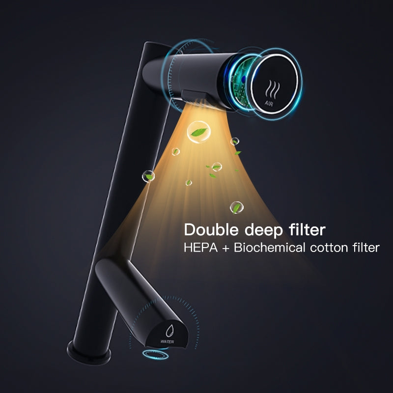 Fontana Stylish Deck Mounted Commercial Touchless Sensor Matte Black Faucet and Hand Dryer