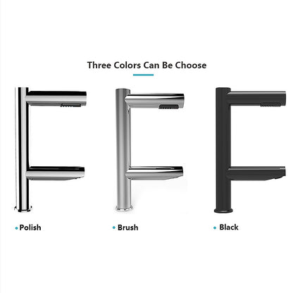 Fontana Stylish Deck Mounted Commercial Touchless Sensor Matte Black Faucet and Hand Dryer