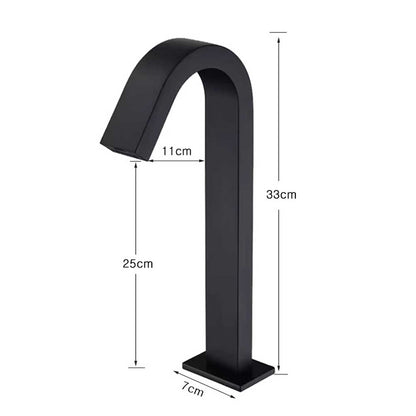 Fontana Tafalla Single Hole Automatic Smart Sensor Deck Mounted Matte Black Waterfall Faucet