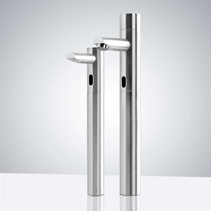 Fontana Tall Commercial Automatic Touch-Free Sensor Chrome Faucet and Soap Dispenser