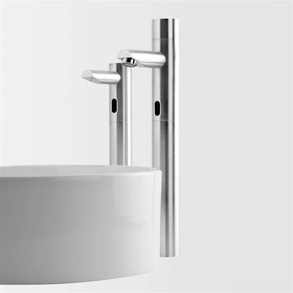 Fontana Tall Commercial Automatic Touch-Free Sensor Chrome Faucet and Soap Dispenser