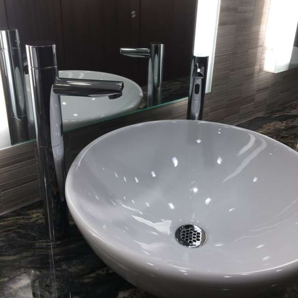 Fontana Tall Commercial Automatic Touch-Free Sensor Chrome Faucet and Soap Dispenser