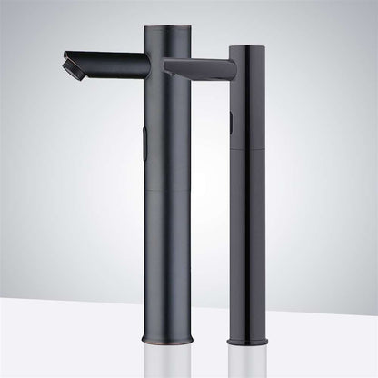 Fontana Tall Commercial Automatic Touch-Free Sensor Oil Rubbed Bronze Faucet and Soap Dispenser