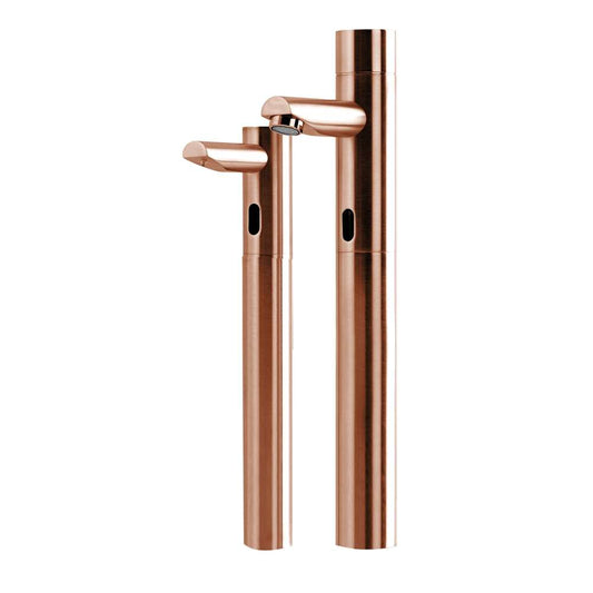 Fontana Tall Commercial Automatic Touch-Free Sensor Rose Gold Faucet and Soap Dispenser