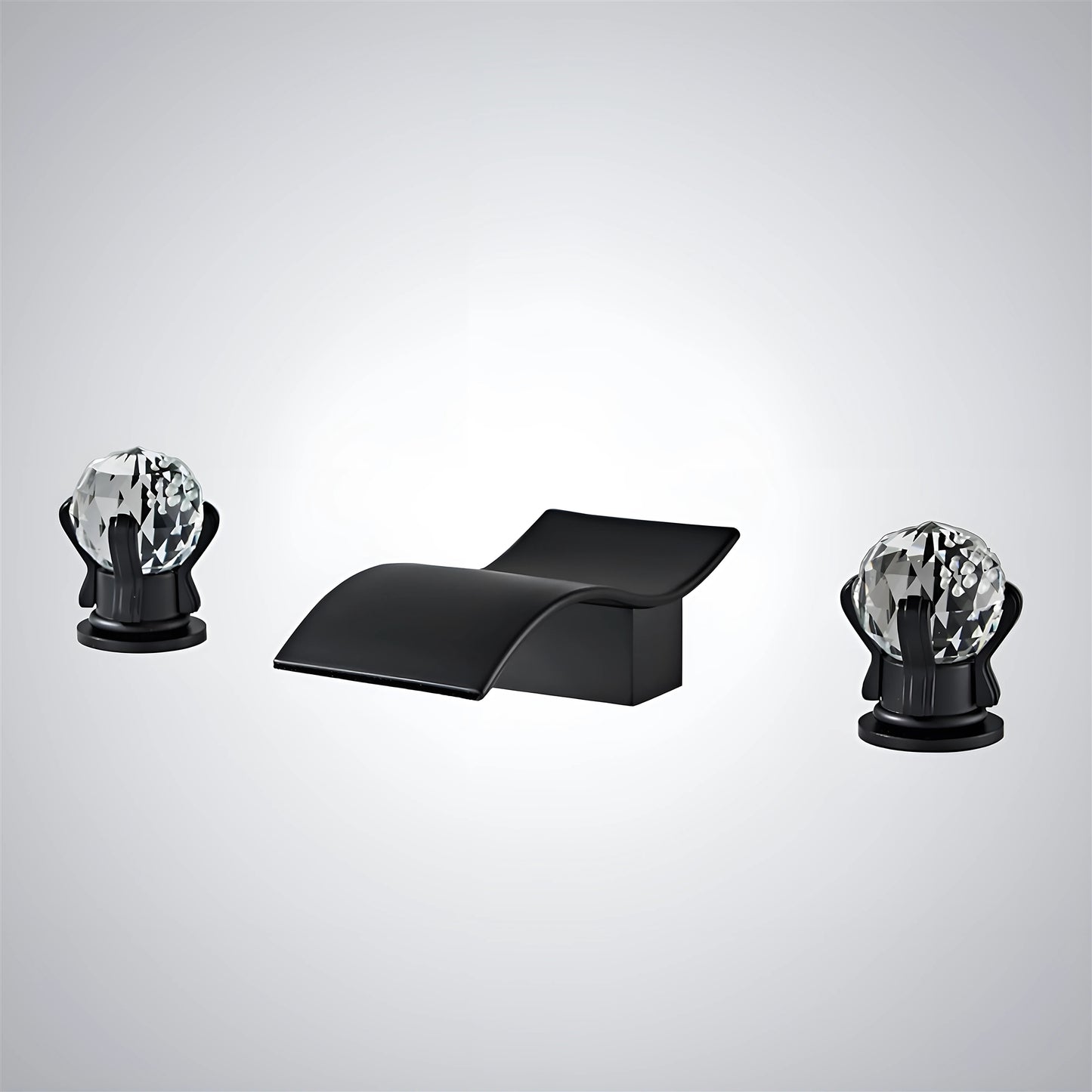 Fontana Teruel 8" Widespread Dual Handle Deck Mounted Hot and Cold Matte Black Bathtub Faucet