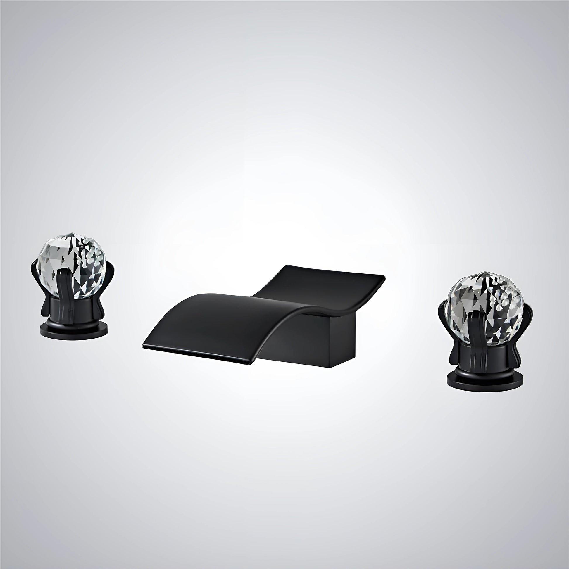 Fontana Teruel 8" Widespread Dual Handle Deck Mounted Hot and Cold Matte Black Bathtub Faucet