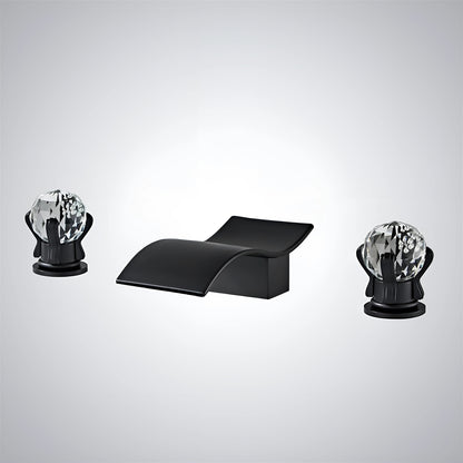 Fontana Teruel 8" Widespread Dual Handle Deck Mounted Hot and Cold Matte Black Bathtub Faucet