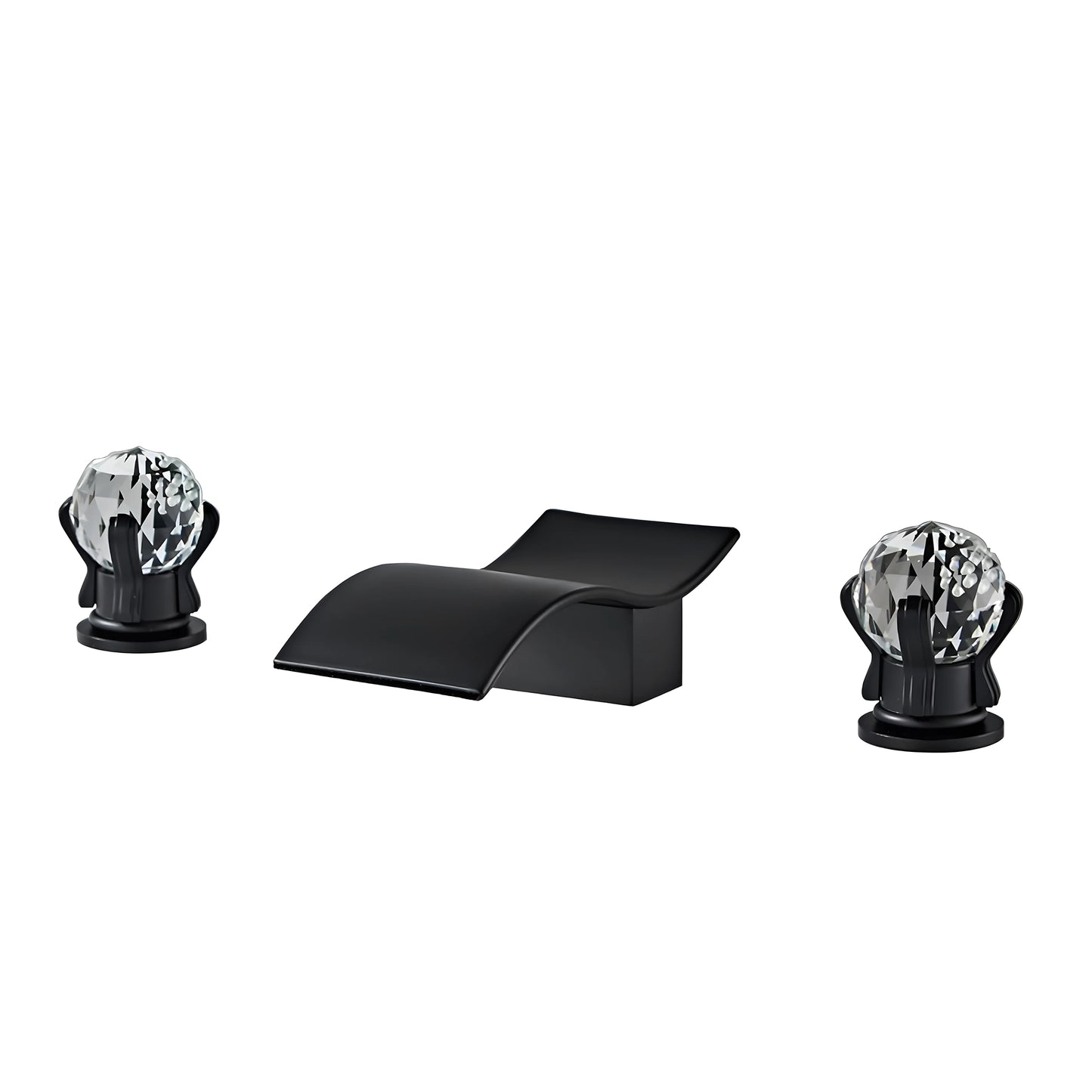 Fontana Teruel 8" Widespread Dual Handle Deck Mounted Hot and Cold Matte Black Bathtub Faucet