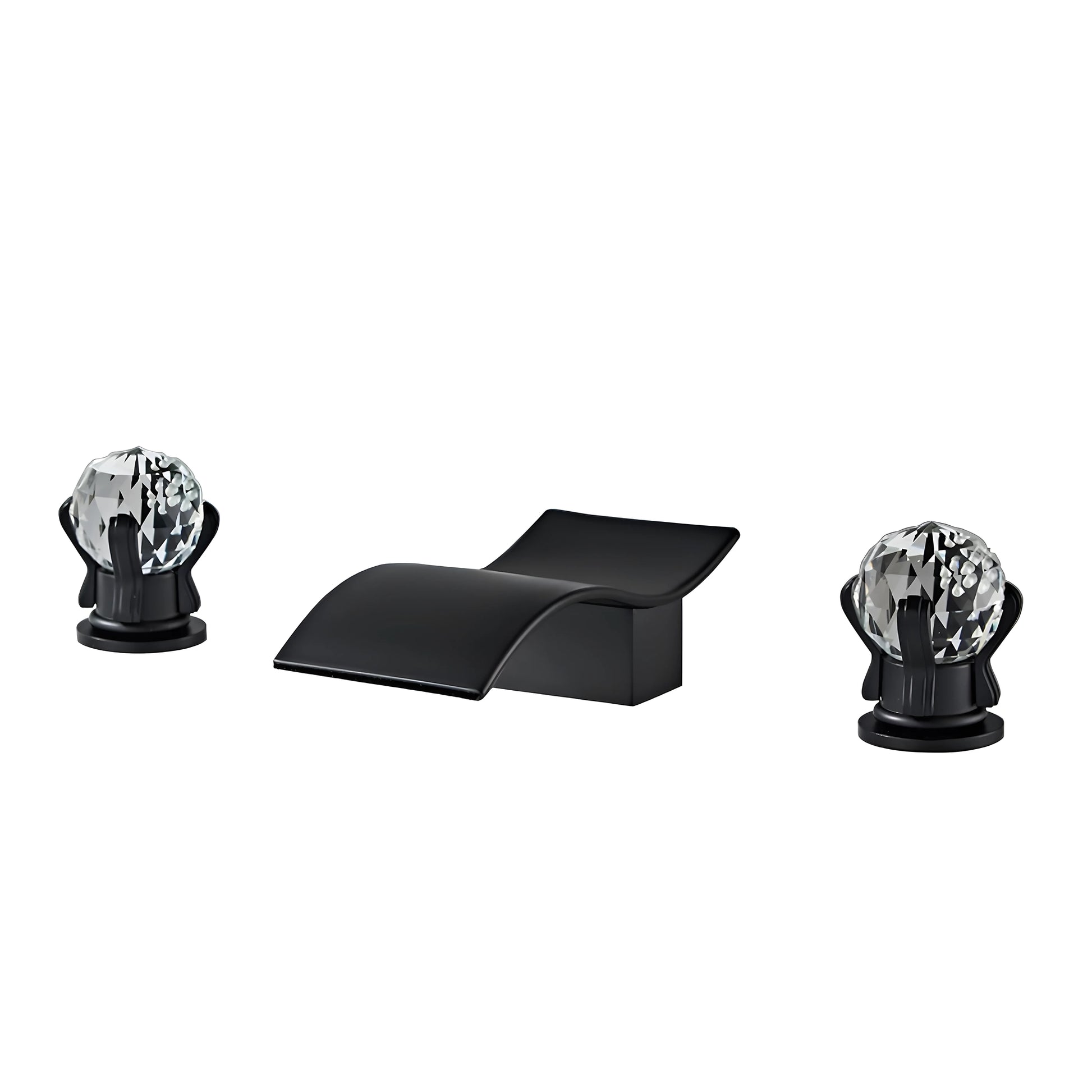 Fontana Teruel 8" Widespread Dual Handle Deck Mounted Hot and Cold Matte Black Bathtub Faucet