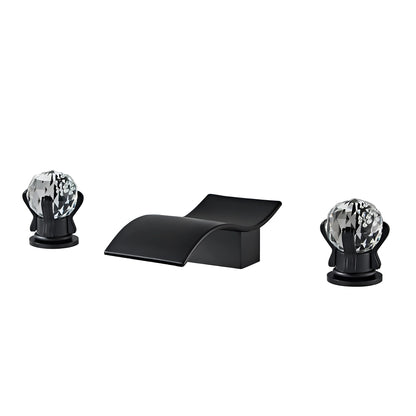 Fontana Teruel 8" Widespread Dual Handle Deck Mounted Hot and Cold Matte Black Bathtub Faucet