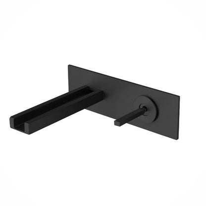 Fontana Totana 2-Hole Mount Single Handle Wall Mounted Matte Black Waterfall Faucet