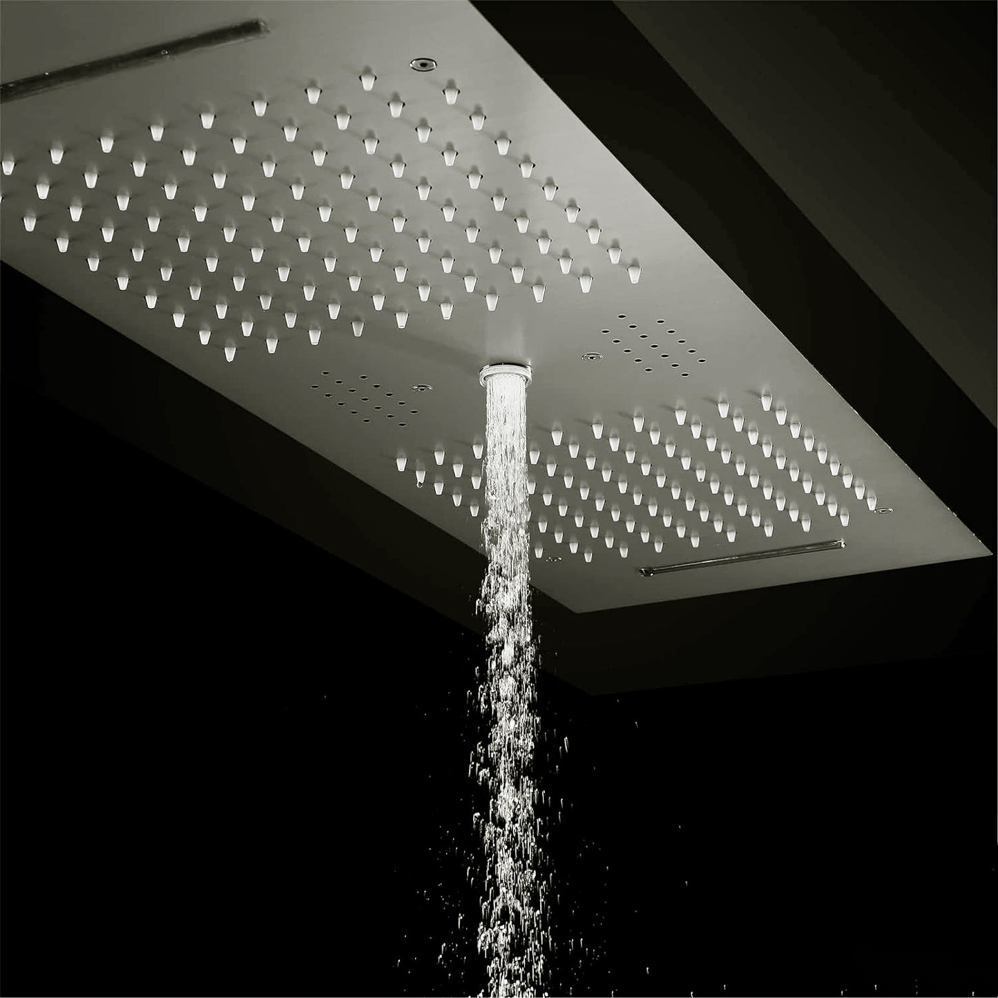 Fontana Tranquil Flow Remote Control LED Brushed Nickel Ceiling Mounted Rain Shower Head