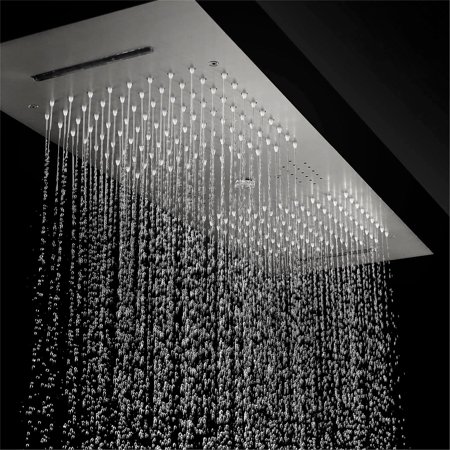 Fontana Tranquil Flow Remote Control LED Brushed Nickel Ceiling Mounted Rain Shower Head