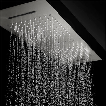 Fontana Tranquil Flow Remote Control LED Brushed Nickel Ceiling Mounted Rain Shower Head