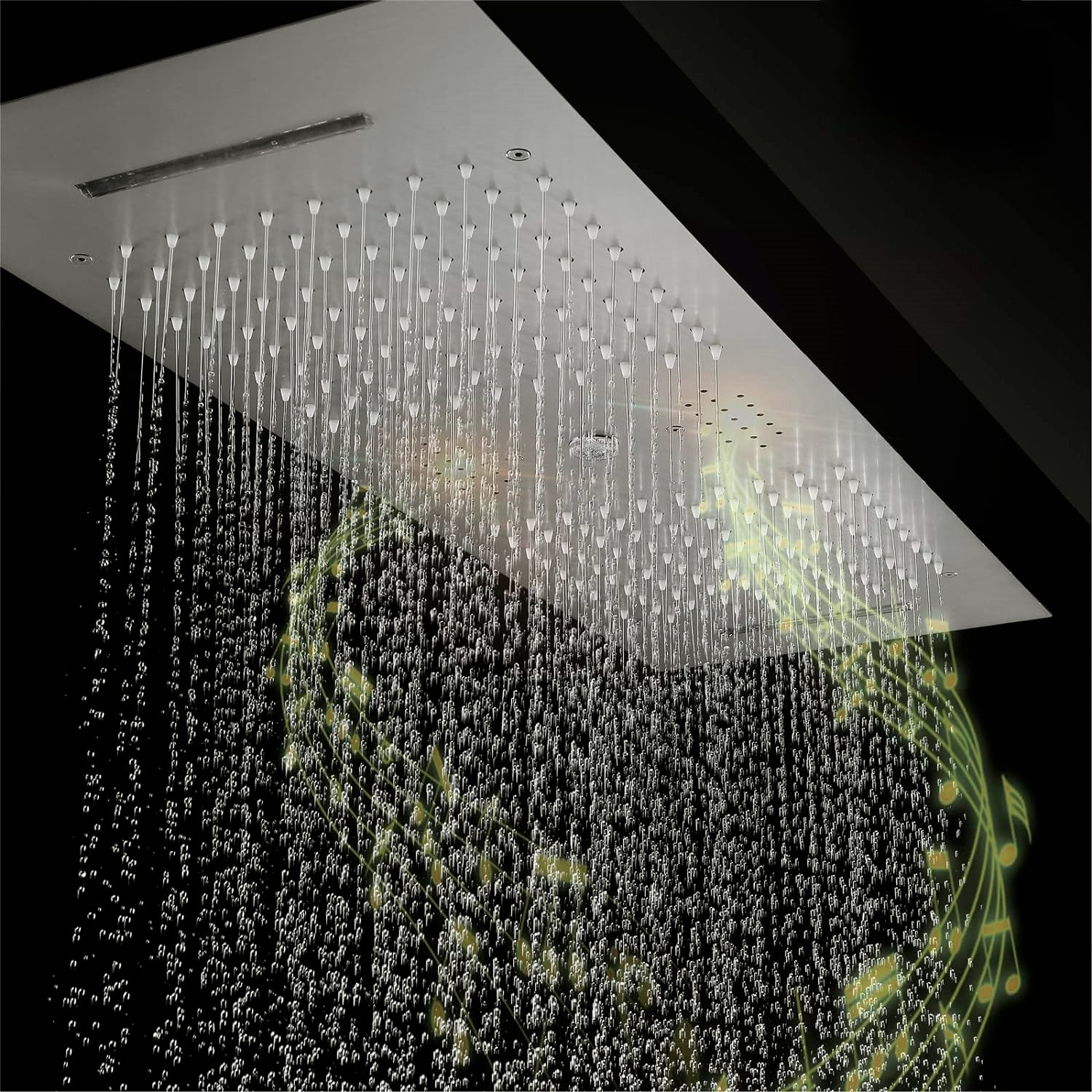 Fontana Tranquil Flow Remote Control LED Brushed Nickel Ceiling Mounted Rain Shower Head