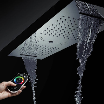 Fontana Tranquil Flow Remote Control LED Chrome Ceiling Mounted Rain Shower Head