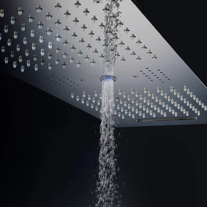Fontana Tranquil Flow Remote Control LED Chrome Ceiling Mounted Rain Shower Head