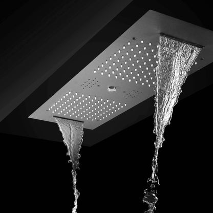 Fontana Tranquil Flow Remote Control LED Chrome Ceiling Mounted Rain Shower Head