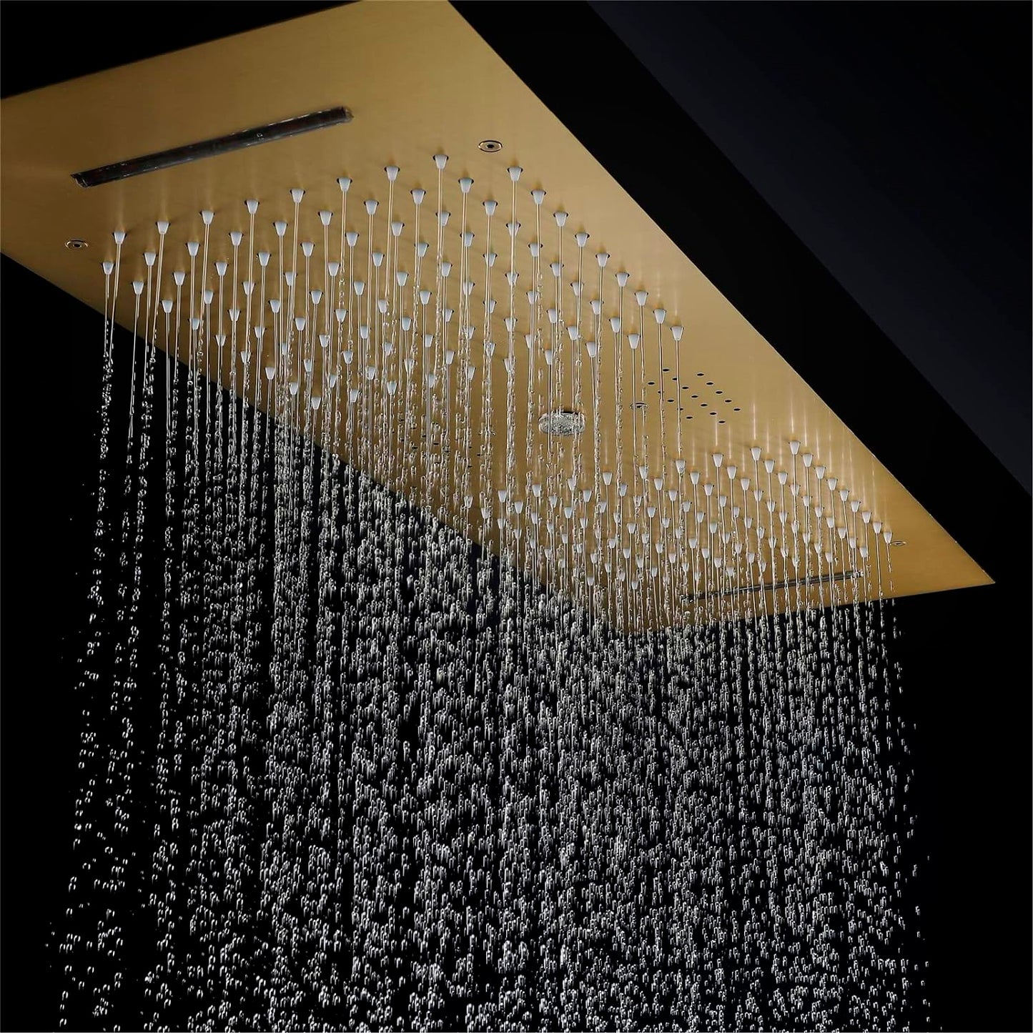 Fontana Tranquil Flow Remote Control LED Polished Gold Ceiling Mounted Rain Shower Head