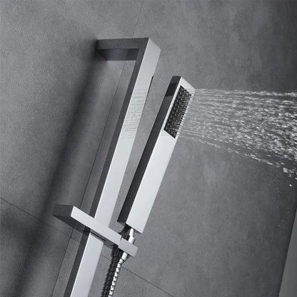 Fontana Trieste Creative Luxury Chrome Recessed Ceiling Mounted LED Musical Thermostatic Phone Controlled Waterfall, Rainfall, Water Column & Mist Shower System With 6-Jet Body Sprays and Hand Shower