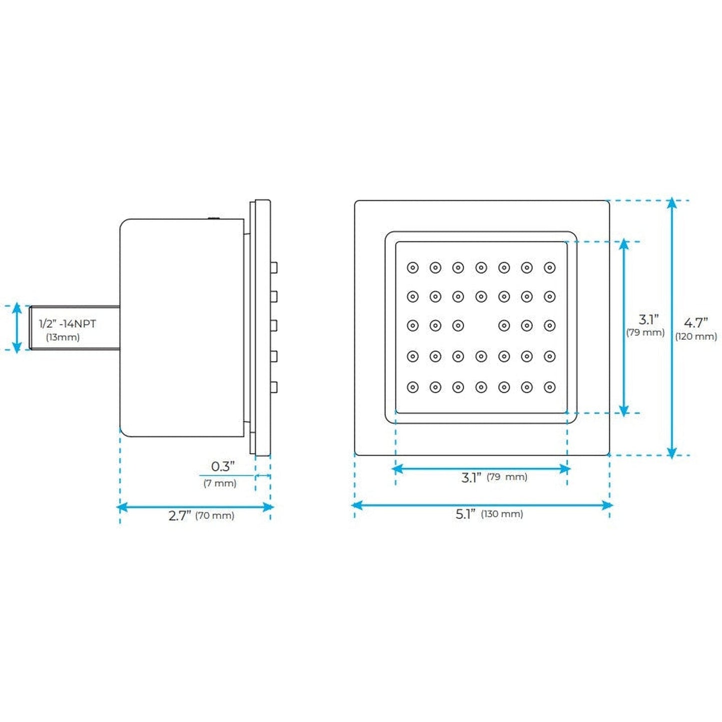 Fontana Trieste Creative Luxury Chrome Recessed Ceiling Mounted LED Musical Thermostatic Phone Controlled Waterfall, Rainfall, Water Column & Mist Shower System With 6-Jet Body Sprays and Hand Shower