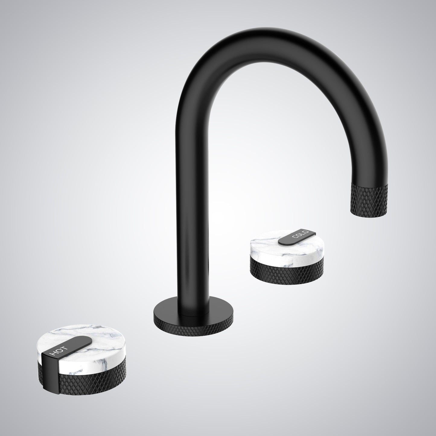 Fontana Troia Dual Handle Wall Mounted Matte Black Faucet