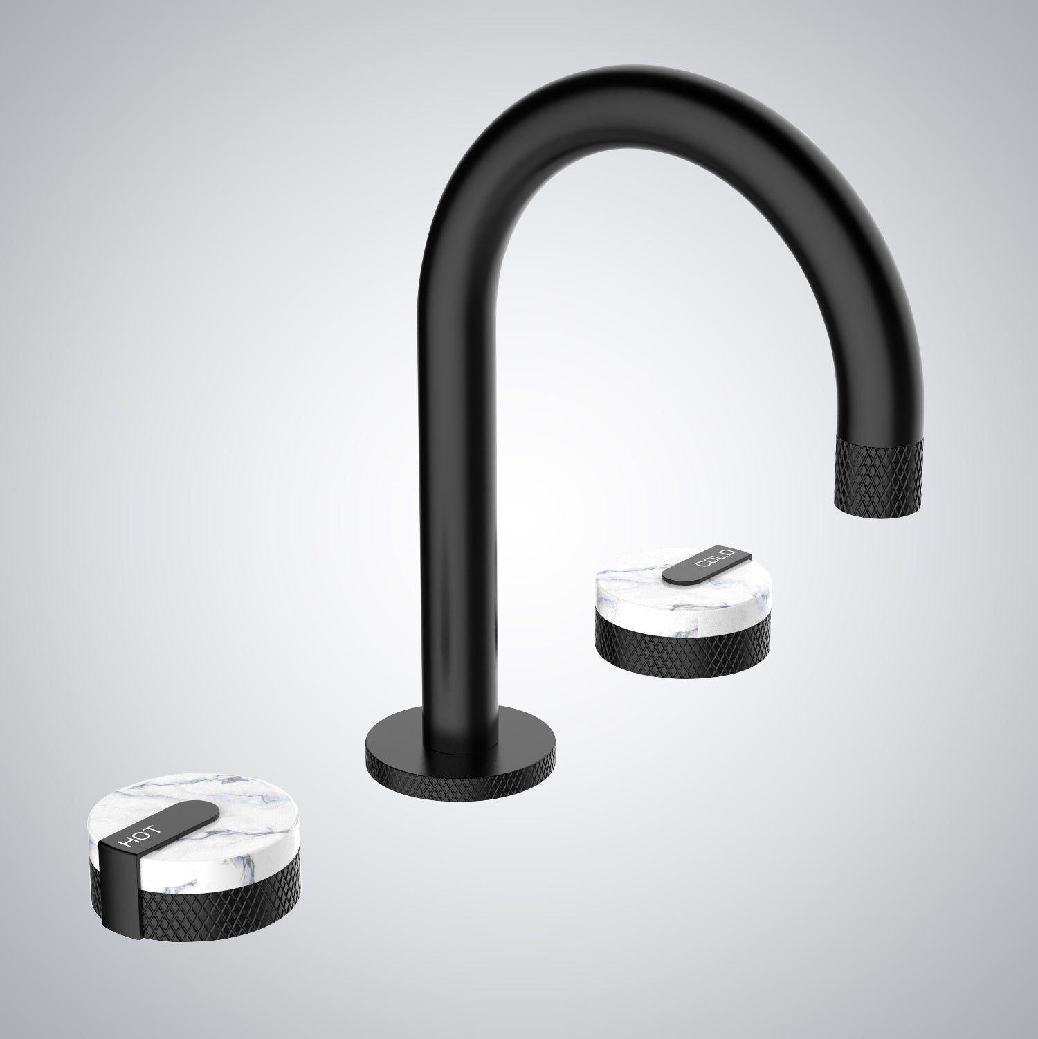 Fontana Troia Dual Handle Wall Mounted Matte Black Faucet